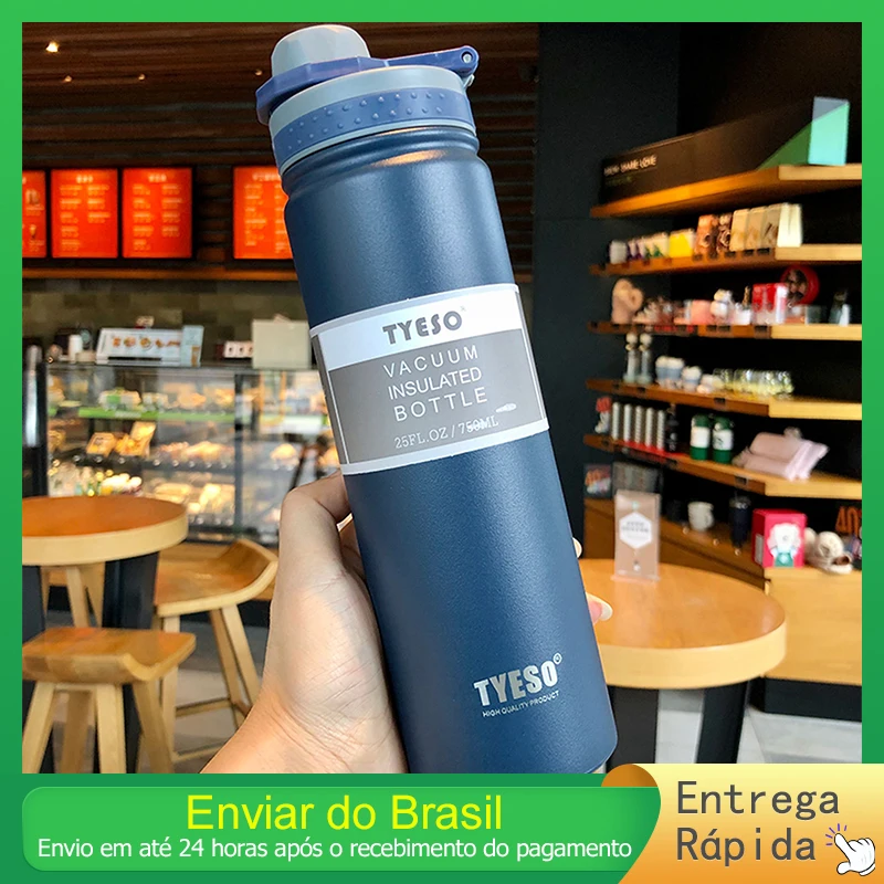 Garrafa Térmica Aço Inoxidável Com Tampa 750ml Água Fria Quente C/ Vedação