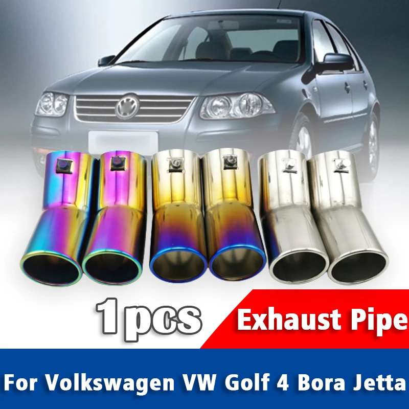 For Volkswagen VW Golf 4 Bora Jetta 1pcs Stainless Steel Exhaust Pipe Muffler Car Rear Tail Throat Auto Accessories Styling