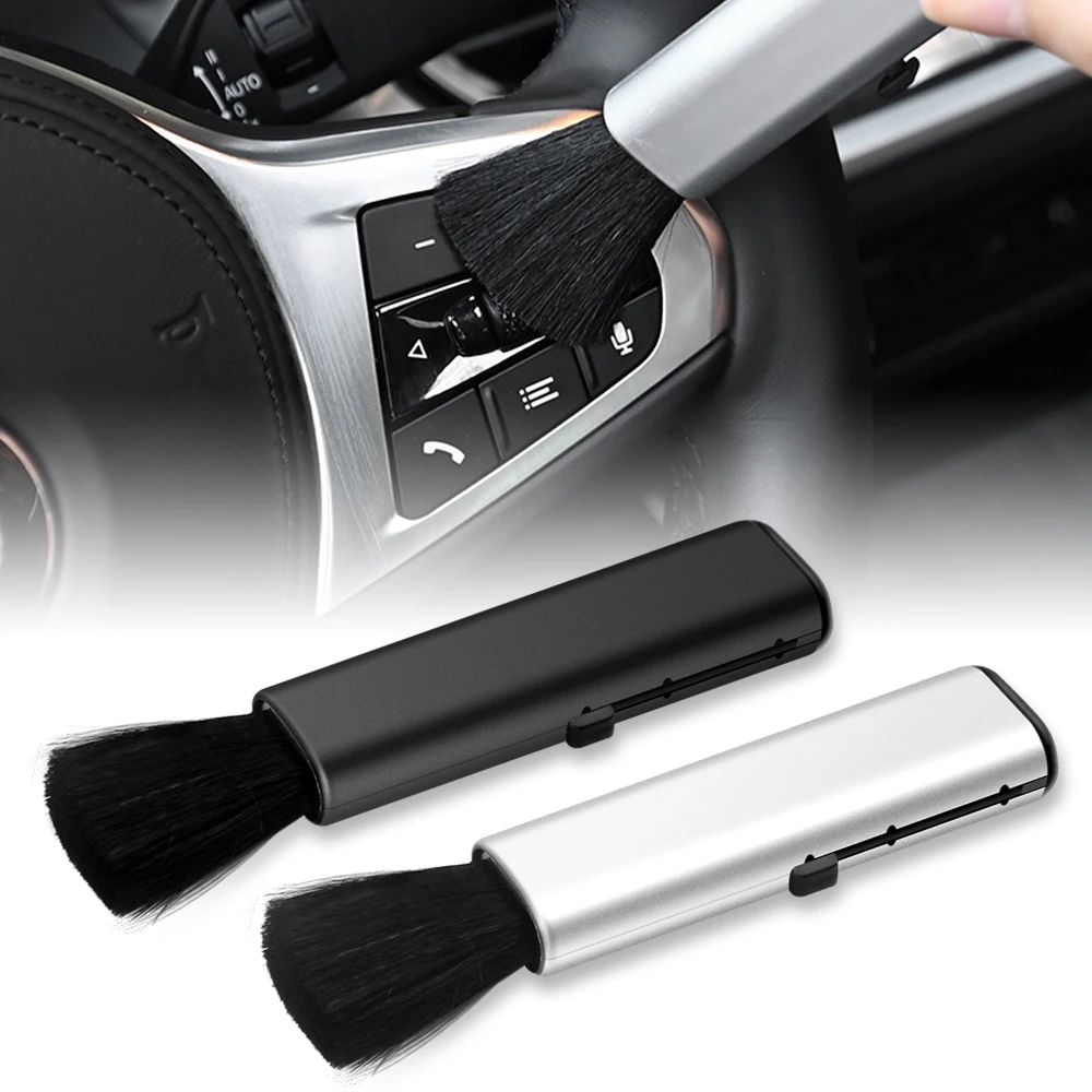 Retractable Computer Cleaning Brush Car Air Conditioner Telescopic Keyboard Plastic Handle Small Brush Tool For Tesla Accessorie