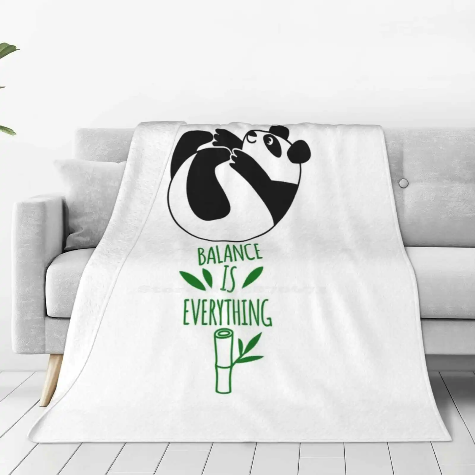 Balance Is Everything! Tumbling Panda. All Sizes Soft Cover Blanket Home Decor Bedding Panda Tumbling Workout Bamboo Balance