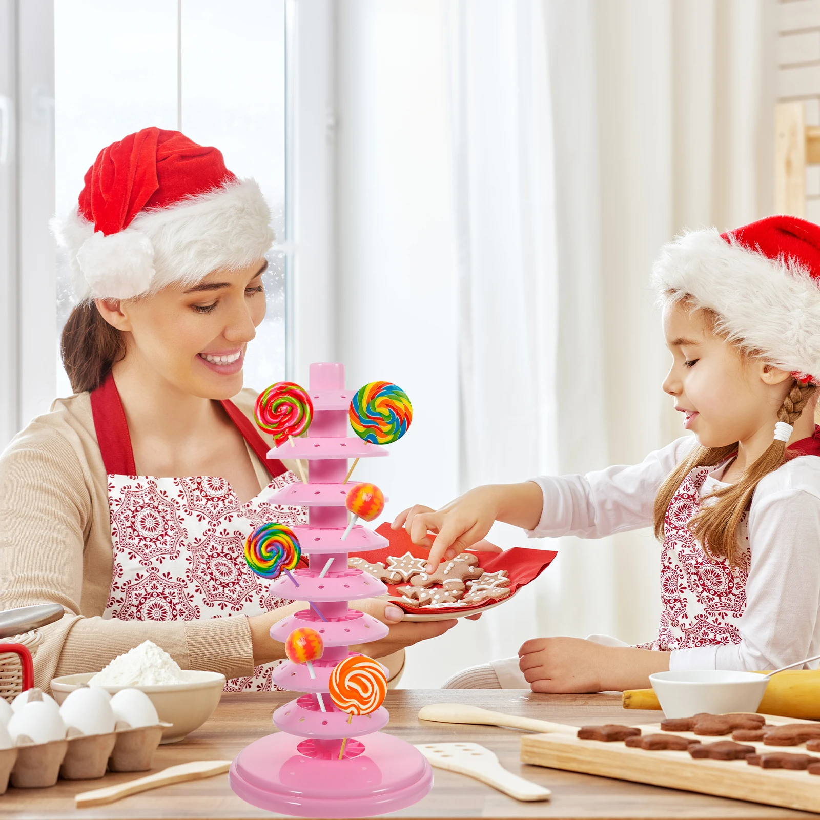 

1pc Candy Rack Layers PP Material Sweets Holder Lollipop Stand Cake Pops Display Tabletop Model Decorative Accessories