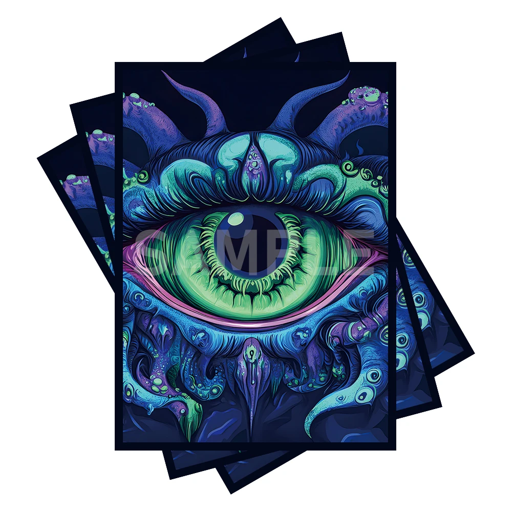 MTG Card Sleeves 100 PCS Matte Back Anti-Slip & Easy Shuffling 2.6 x 3.6 in Applicable to TCG OCG CCG PTCG (Demonic Giant Eye)