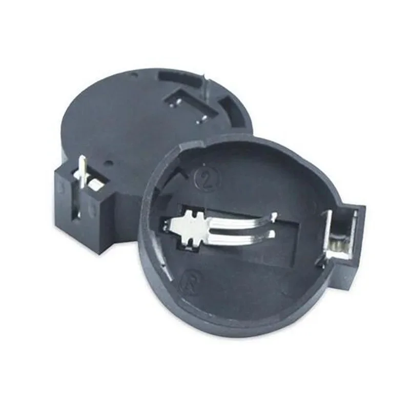 10PCS CR2032 Battery Holder Coin Cell Holder Box Case Socket Cr2032 With 2 Pins 3V Black Mounting Lead Need Solder