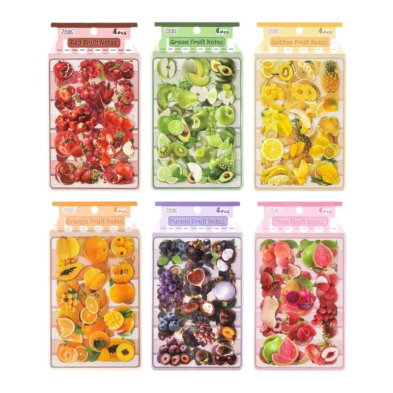 1pack/4pcs Cute Fruit Flat Collage Stickers, Vivid Fruit Illustration Decor for Scrapbook Layout Craft Supplies
