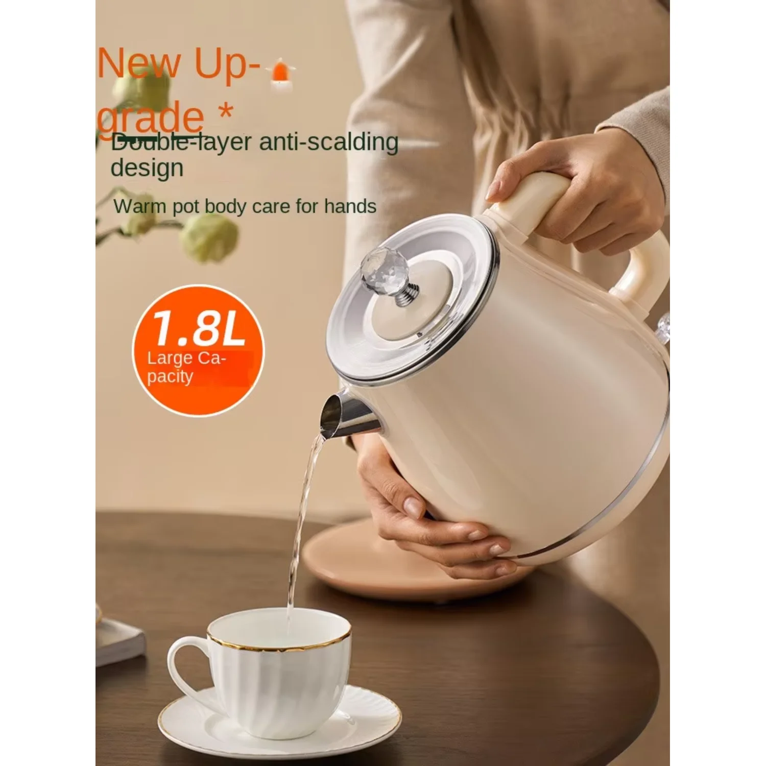 1500ML Waterkoker 220V Water Kokend Ketel Pot Groen/Wit Kleur Beschikbaar Snelle Verwarming Rvs Innerlijke