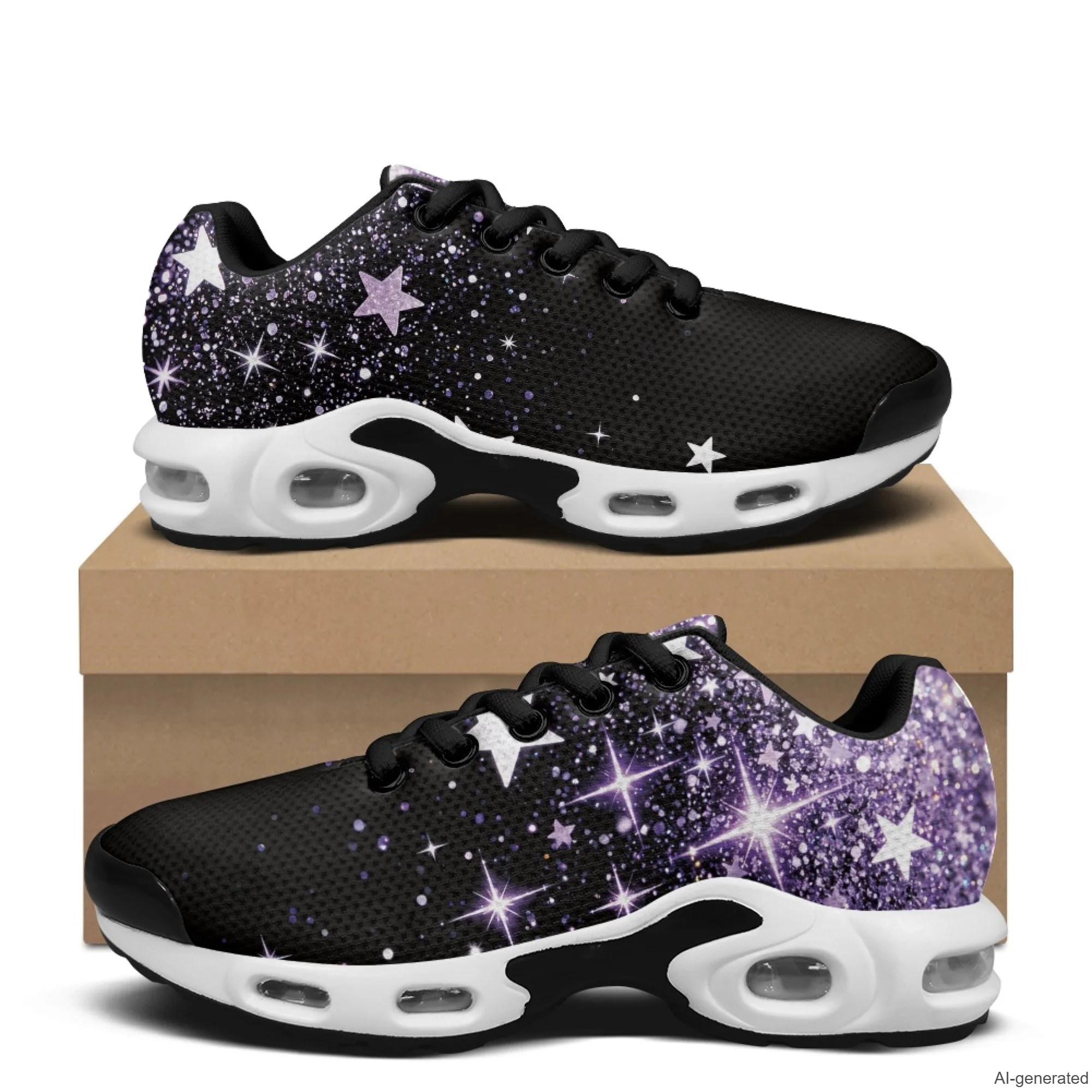 XIXIRIMIDO Air Shoes Stars Pattern  Men's Running Shoes Breathable Mesh Fashion Sneaker for Women Lightweight Work Shoes 36-48