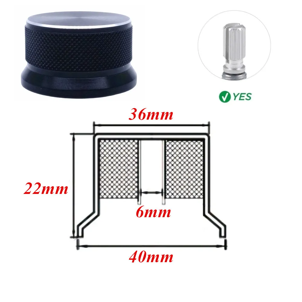 1 ชิ้น 40X22 มิลลิเมตร (D * H) อลูมิเนียม Potentiometer ปุ่มควบคุม Volume Audio Encoder ลูกบิดสําหรับ 6 มิลลิเมตรรูเพลา