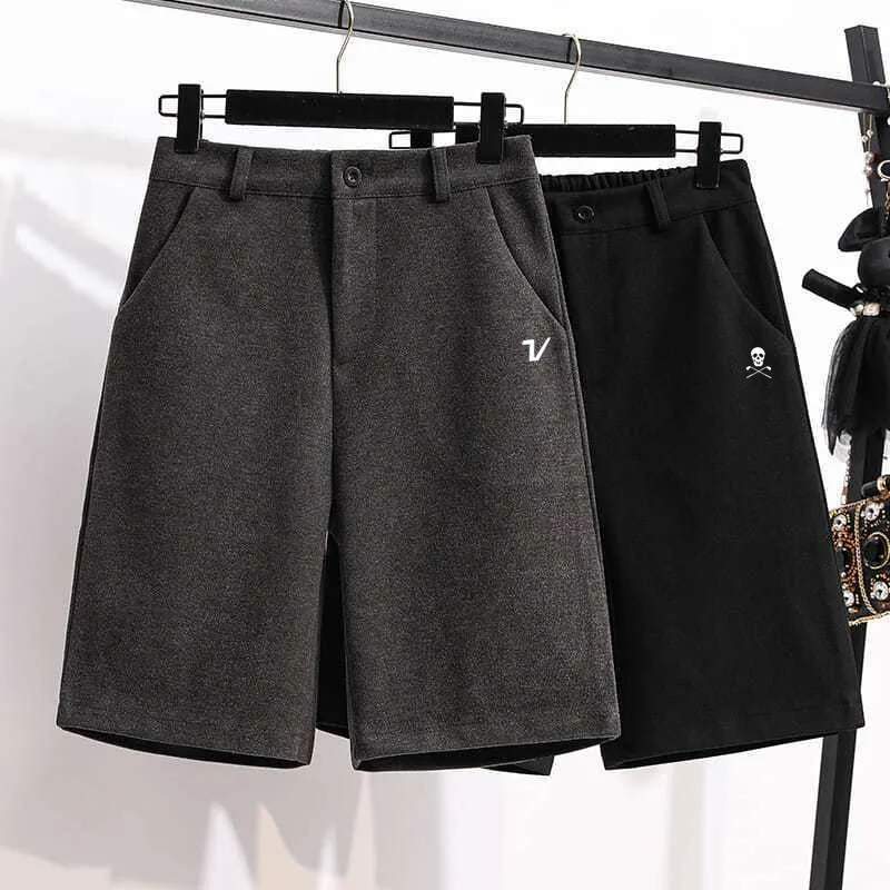 High Waist Mao Straight Shorts Women Golf Wear Autumn Winter 2024 Korean Golf Shorts Fashion Boots and Pants Women Golf Clothing