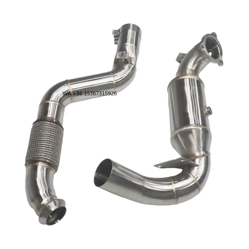

Tuning Exhaust Downpipe New 304 Stainless Steel Three Way Catalytic Converter