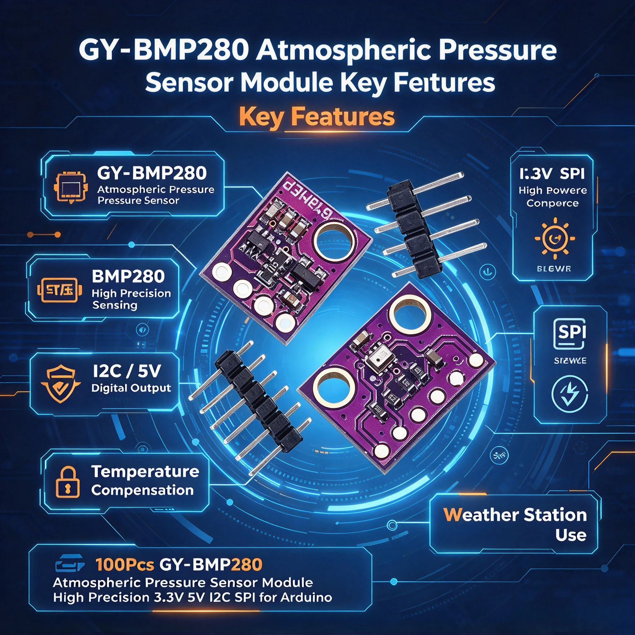 100-pezzi-modulo-sensore-di-pressione-ad-alta-precisione-gy-bmp280-33-v-5-v-i2c-spi-compatibile-con-arduino