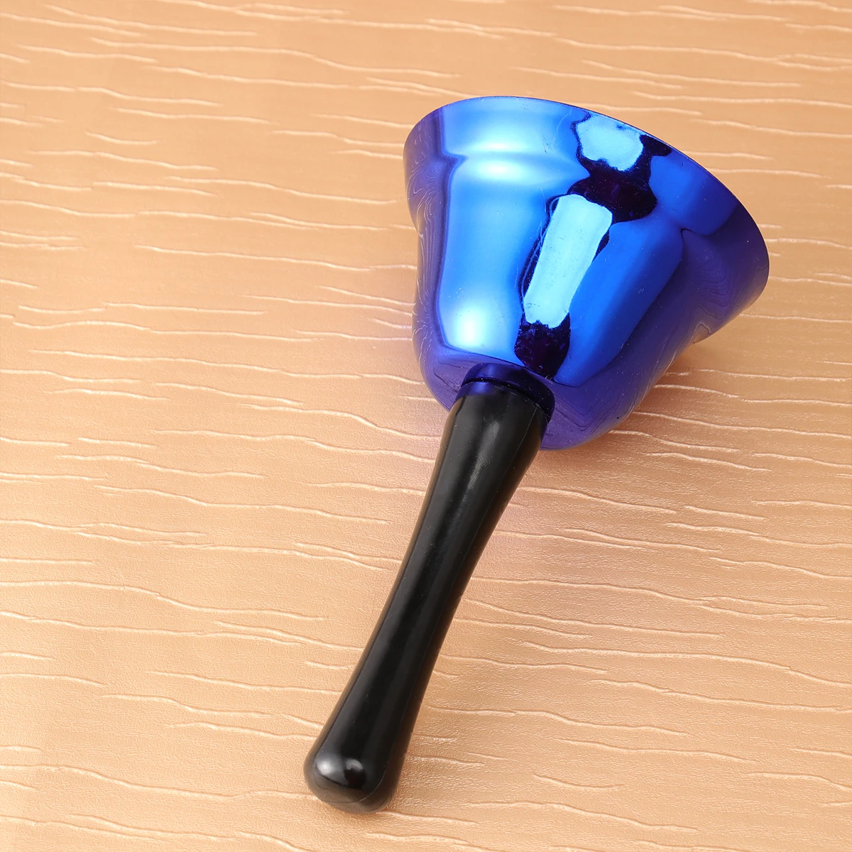 

1pc Metal Hand Bell Blue Portable Iron Handbell Ergonomic Handle Musical Instrument Festival Christmas Party Gift Kids