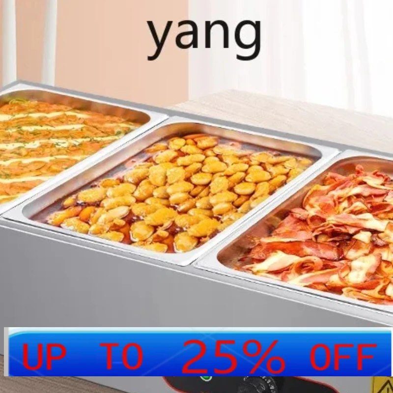 

LMM fast food insulation table commercial heating desktop stainless steel automatic vegetable table canteen fast food truck