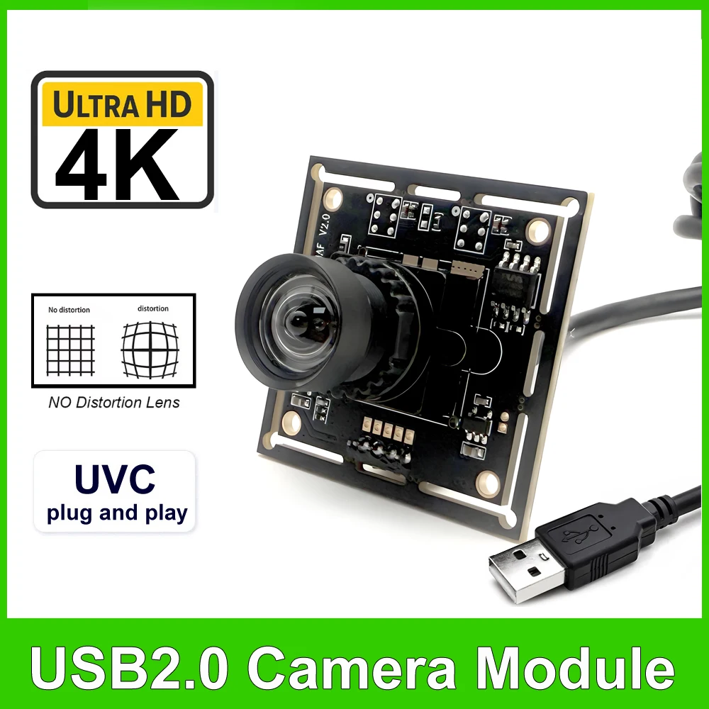 Full HD 4K USB Camera Module 30fps With 5MP 3.6mm 85Degree No Distortion Lens 2K UVC OTG Video PC Usb Webcam PCBA Plug And Play