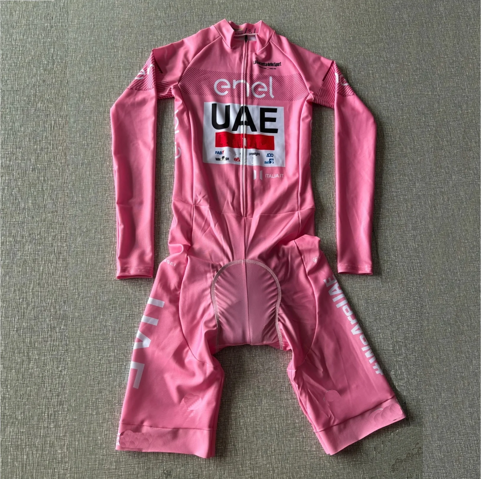 LASER CUT Skinsuit 2024 UAE TEAM PINK Bodysuit SHORT Cycling Jersey Bike Bicycle Clothing Maillot Ropa Ciclismo