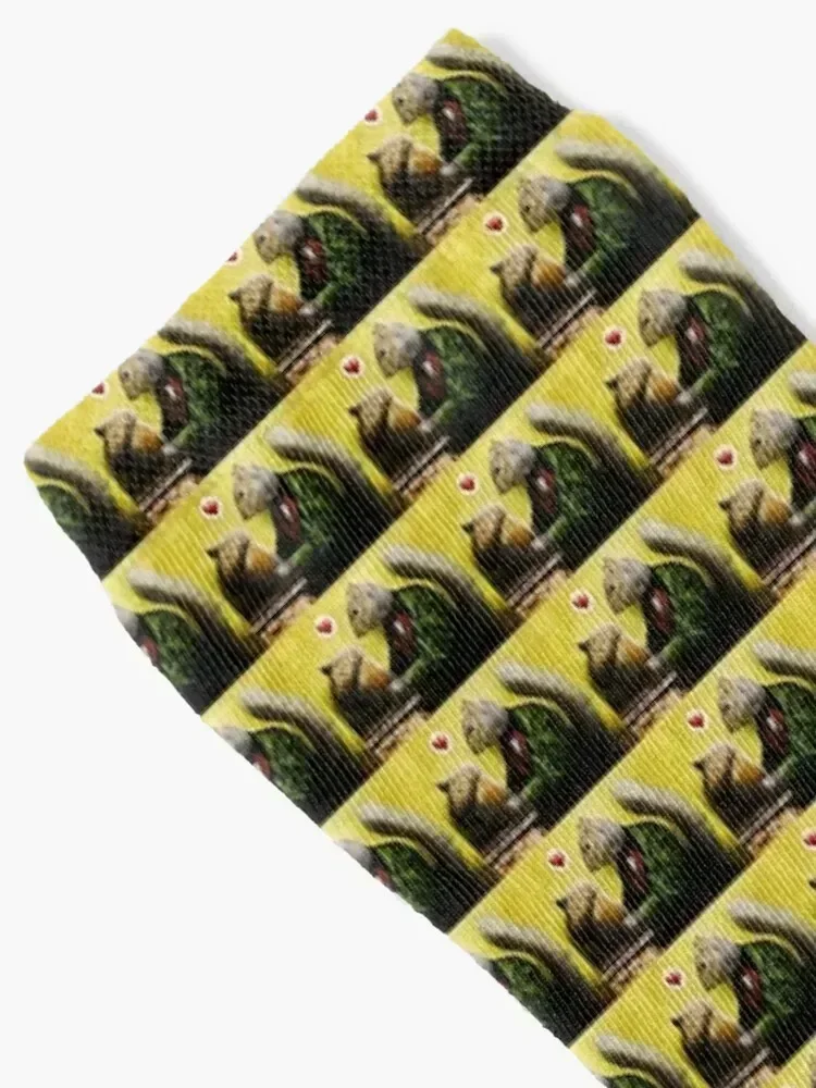Mr. Squirrel Loves His Acorn Socks warm winter retro cotton Children's Men's Socks Luxury Women's