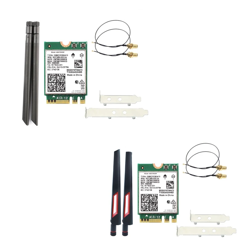 Беспроводная карта Wi-Fi 6E AX210, 2400 Мбит/с, Bluetooth 5,2, 802.11Ax 2,4G/5 ГГц/6 ГГц, AX210NGW, с антенной