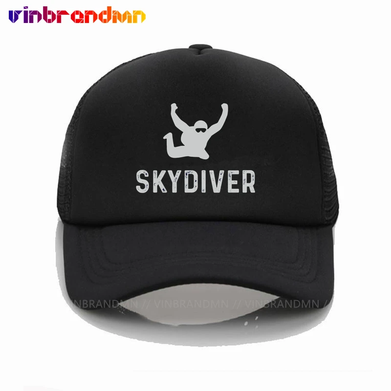 New Funny Design Skydiver Baseball Caps Mesh Summer Skydiver Lover Casual Cool Caps Snapback Adjustable Trucker Caps Sun Hats