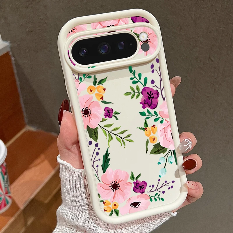 INS Cartoon Blumen TPU Soft Case für Google Pixel 8 7 Pro 8A Pixel 9 Pro XL 7A stoßfeste Candy Color Silikon Schutz Abdeckung
