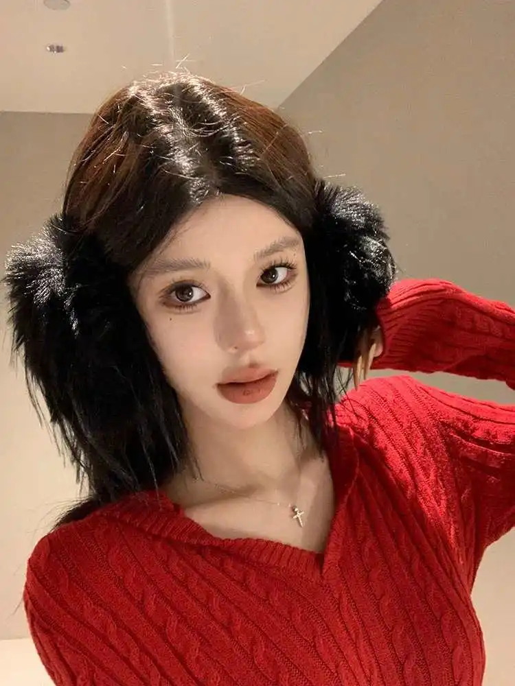 

Длинные волосы, плюшевые теплые наушники, женские повязки для волос, защитные наушники, сумки для ушей, велосипедные морозостойкие пушистые зимние грелки для ушей