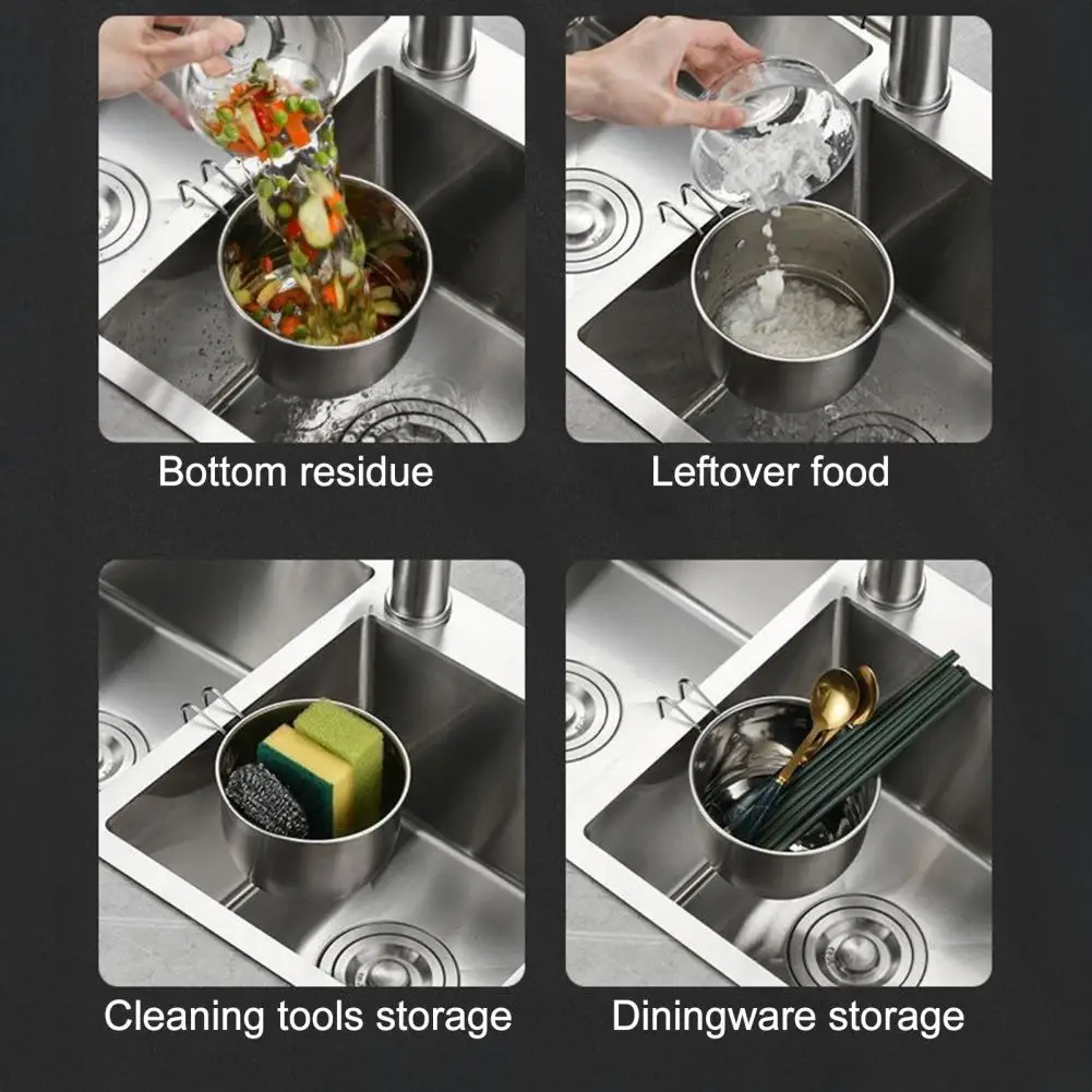 Basket Sink Strainer Hanging Stainless Steel Sink Strainer Basket Kitchen Food Colander Corner Drain Basket for Efficient