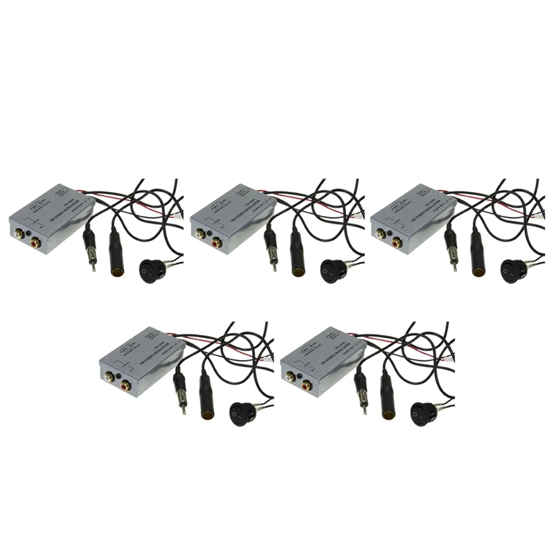 

5X Universal Fm Modulator Stereo Mp3 Auto Antenne Kabel Car Radio Cinch Aux Adapter