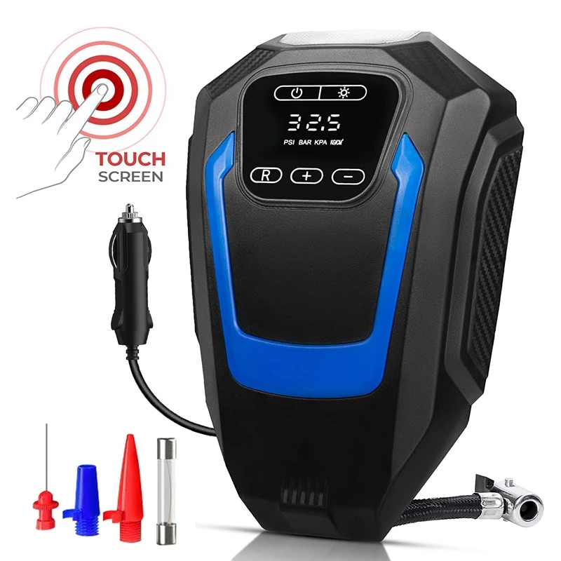 

Tire Inflator Portable Air Compressor For Car Tire 12V Digital Touchscreen Air Pump For Motorcycle Tires Auto Shut Off