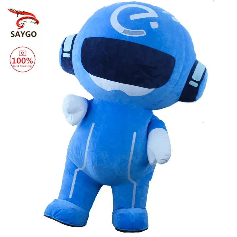 Inflatable Robot Blue Mascot Costume Adult Cosplay Suit Carnival Party Funny Clothes Mascot Halloween Xmas Easter Adult Costume