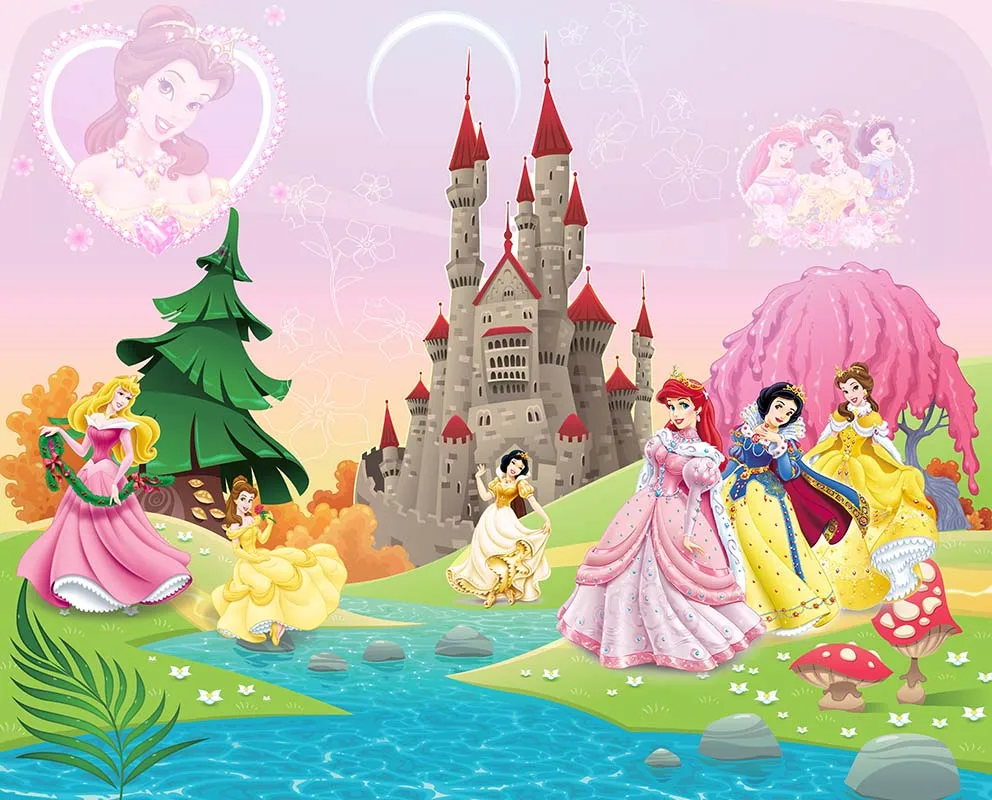Fondali Disney bambini ragazze festa di compleanno decorazione personalizzata Baby Shower forniture sfondi Banner neonato Studio fotografia