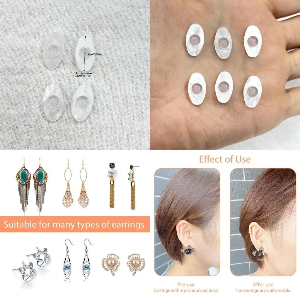 

31BB 10Pcs Acrylic Earbud Stabilizer Easy Carry Earring Lifter Stylish Earring Backs
