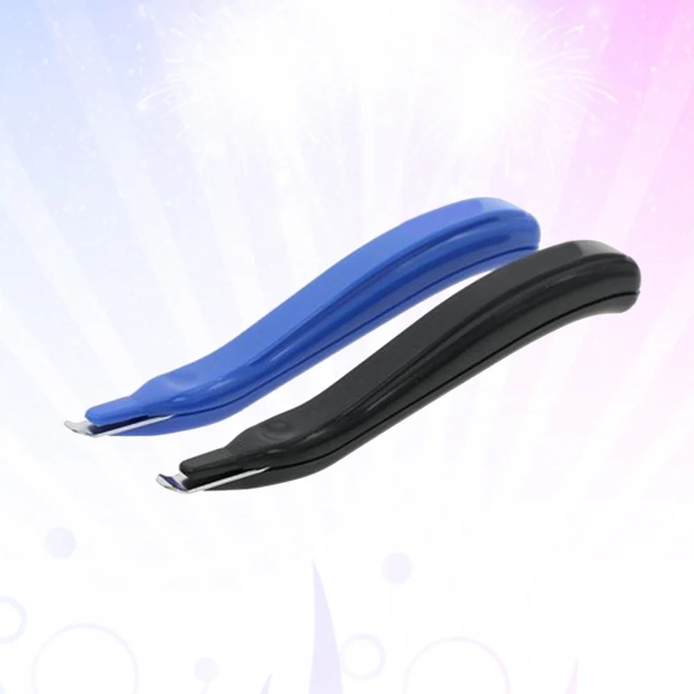 

2Pcs Universal Staple Remover Labor Saving Design Quick Removal No Damage Plastic Handheld Blue Black