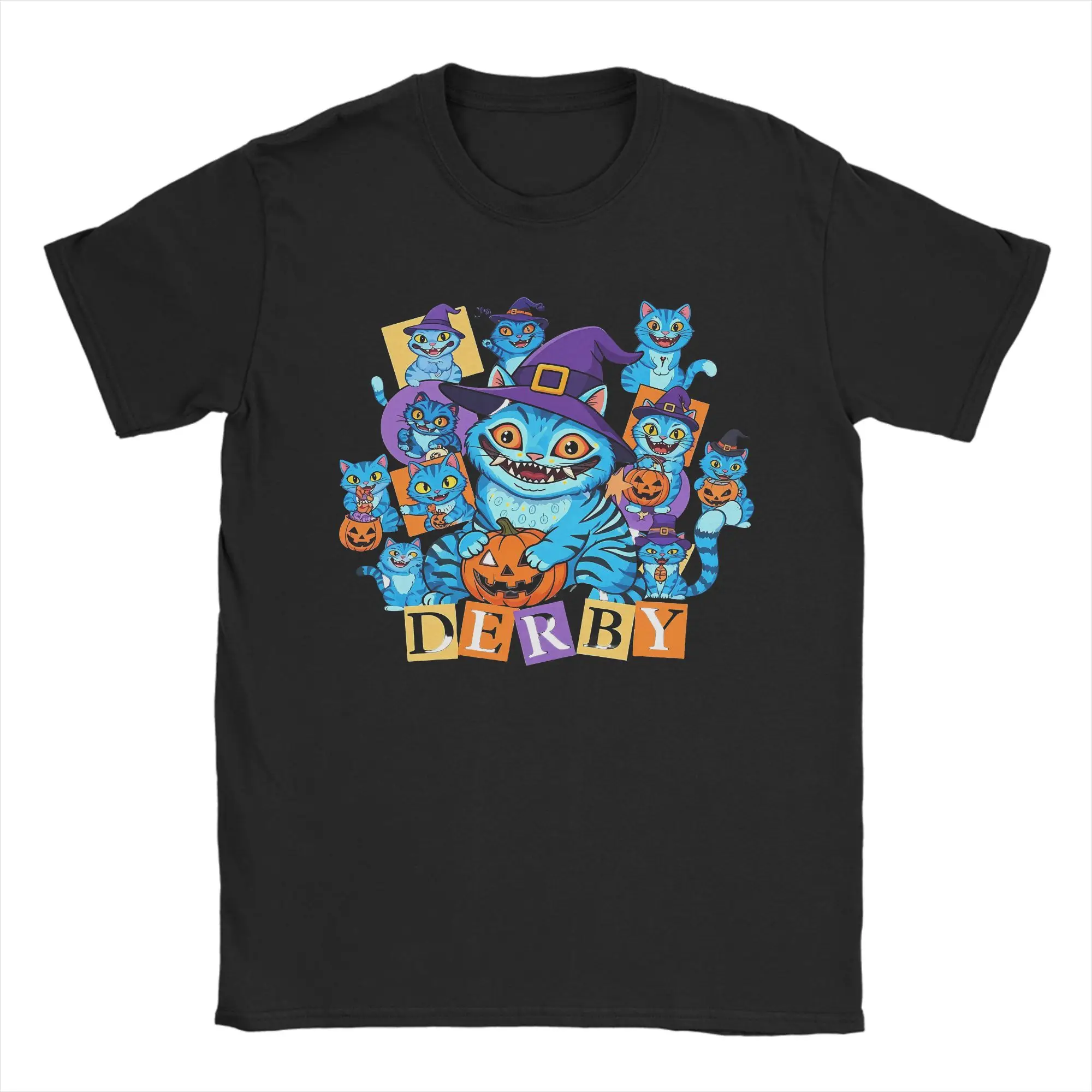 

Мужские футболки Huntrix Halloween Derpy Tiger Kpop Demon Hunters, забавные футболки с короткими рукавами и круглым вырезом, хлопковая классическая одежда