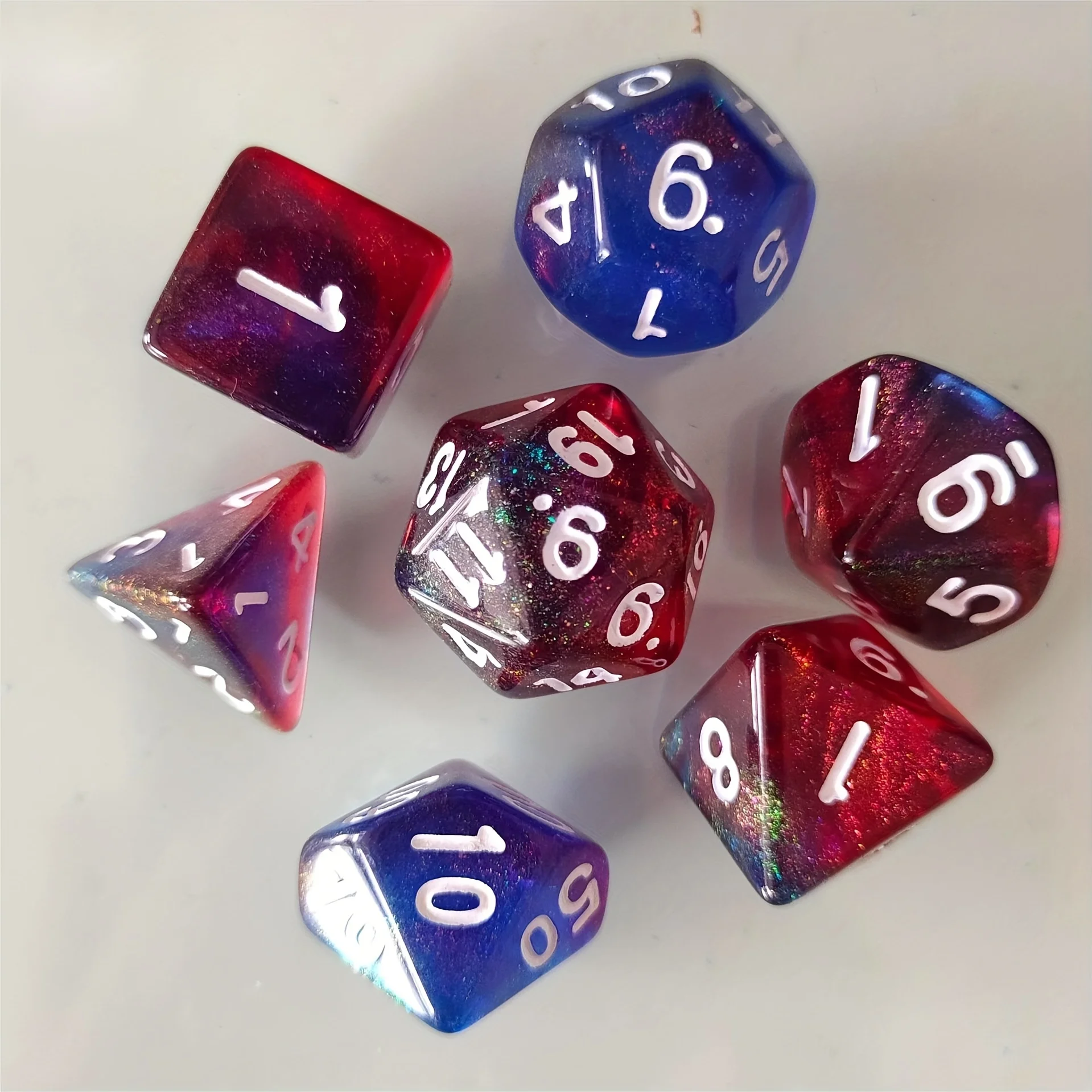 7/set Of Two Color Dragon Dice, Classic Desktop Games, Perfect For Family Friends Gathering, Board Game Accessories