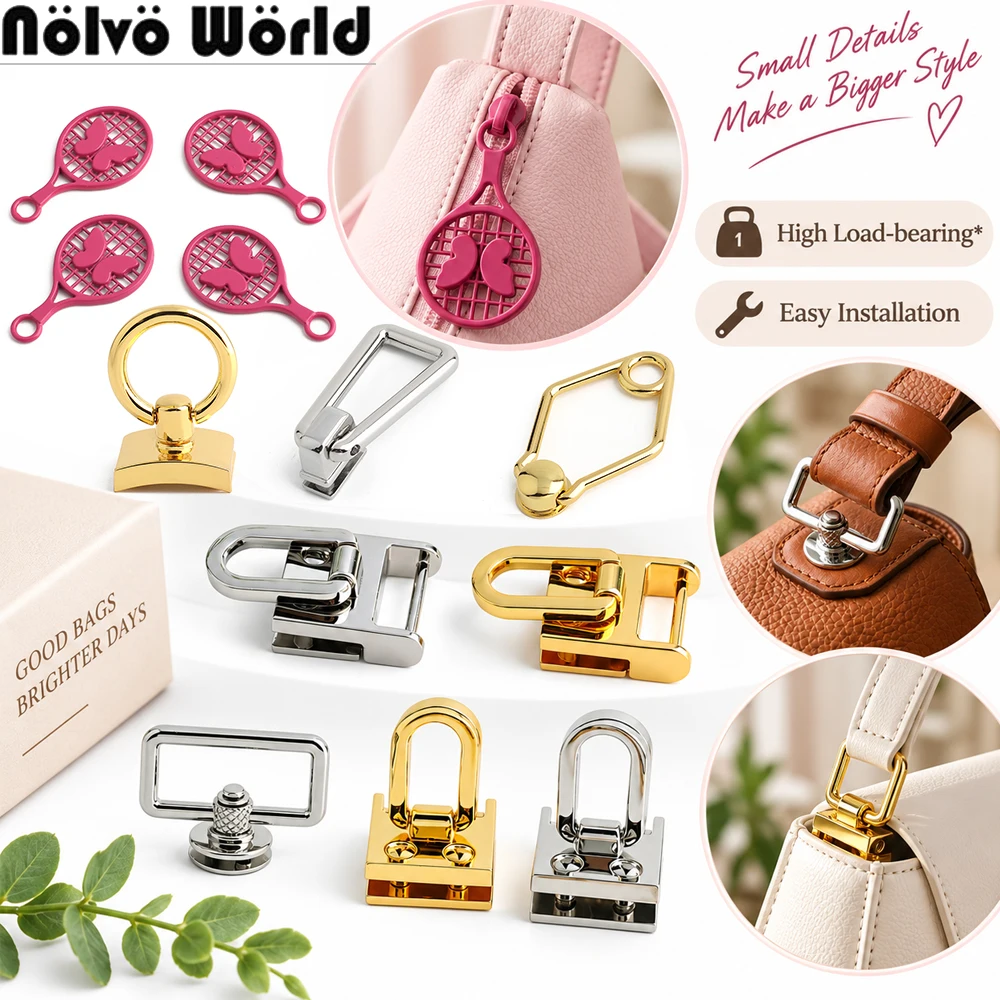 10/20/50PCS Metal Bag Side Clip Buckles With Screws For Leather Handbag Strap Connector Hook Clasp Hanger DIY Craft Accessories