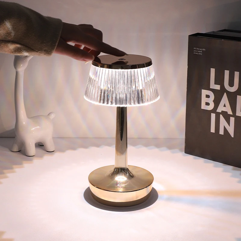 

Rechargeable Acrylic Touch Desk Lamp, Adjustable Brightness Table Light, Creative Design Bedside Night Light, Lighting Fixture