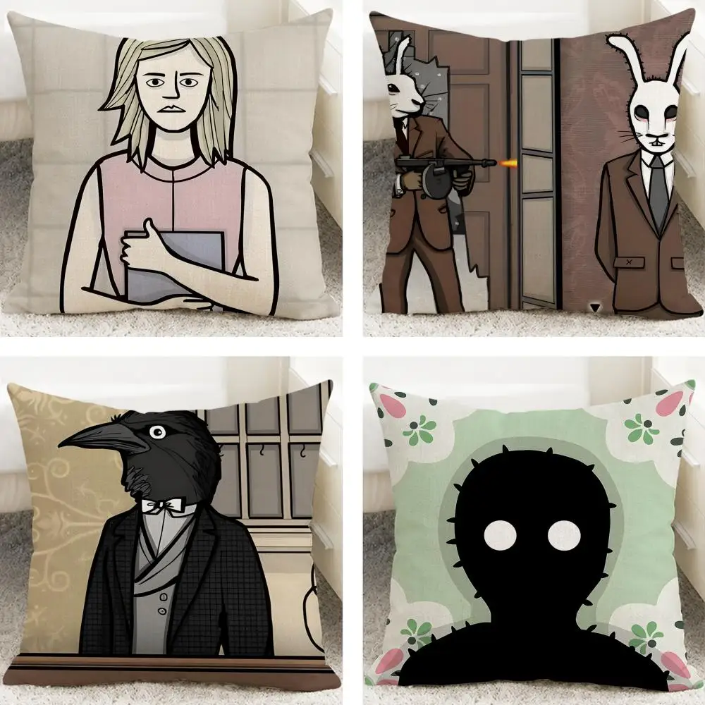 Game Rusty Lake Cushion Cover Cushion Covers Natural Linen Breathable Sofa Bedroom Decor Pillowcase