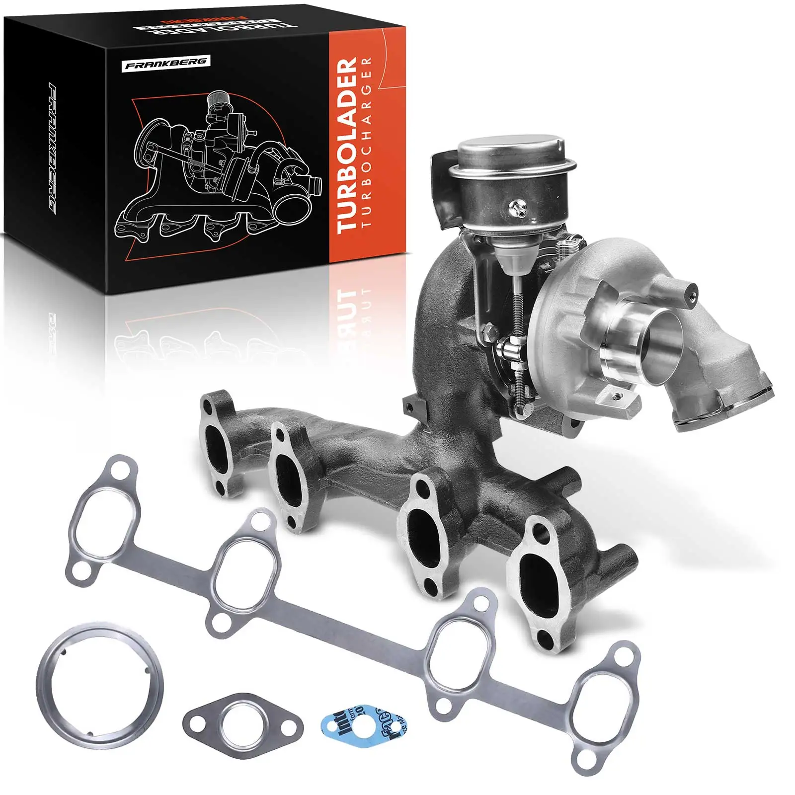 Frankberg 1x Turbo Uitlaatspruitstuk voor VW Golf Polo Passat Touran Audi A3 Cabriolet Sportback Seat Skoda 03G253014MV