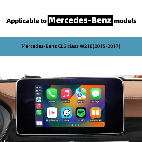 CZT-AUTO Portable Wireless Carplay Adapter Android Auto Box Mercedes 2015-2017 CLS-ClassW218 NTG5.0 Built-in WiFi Upgrade
