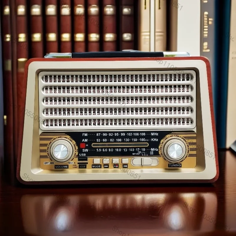 High power 20W retro nostalgic old man radio FM medium wave short wave bluetooth card speaker charging desktop view 5