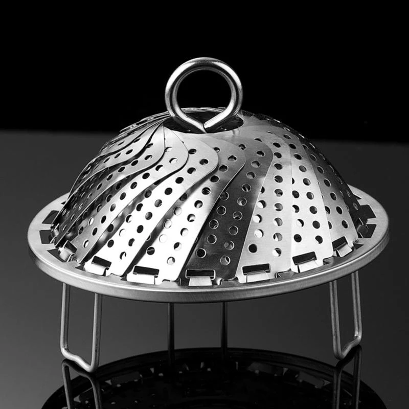 W8EA Adjustable Steaming Rack Stainless Steel Tableware Steamers Perfect for Various Sizes and Cooking Requirements