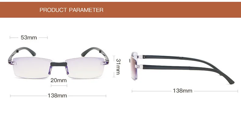 Herren Lesebrille Anti-Blaulicht-Brille Klappbare Lesebrille mit Etui Schwarz HD Unisex Klare Brille – Detail 1