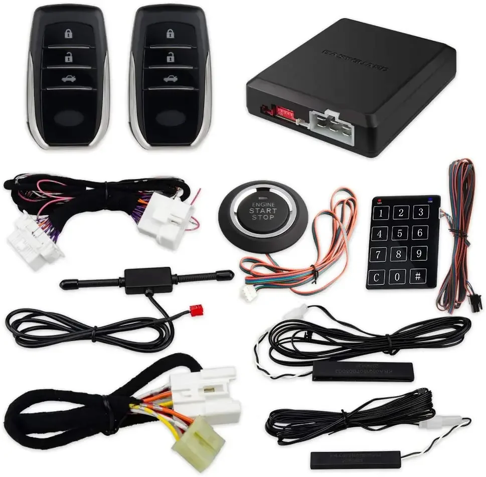 Easyguard Passive Keyless Entry Push Button Start Can Bus Car Alarm Fit For Key Start Petrol Camry 18-20