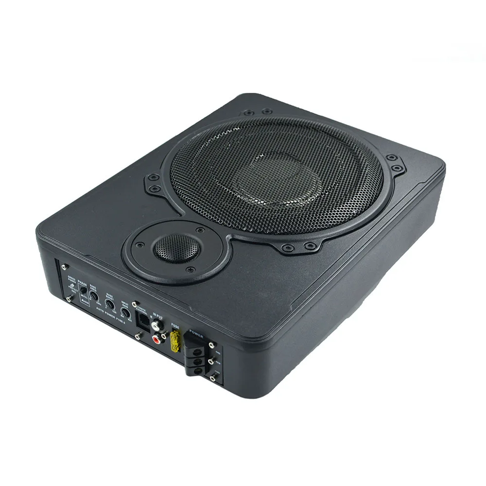 Car Subwoofer Active Under Seat Car Active Subwoofer Bass + Slim Metal Cover 12V 600W 8 Inch Ultra Thin