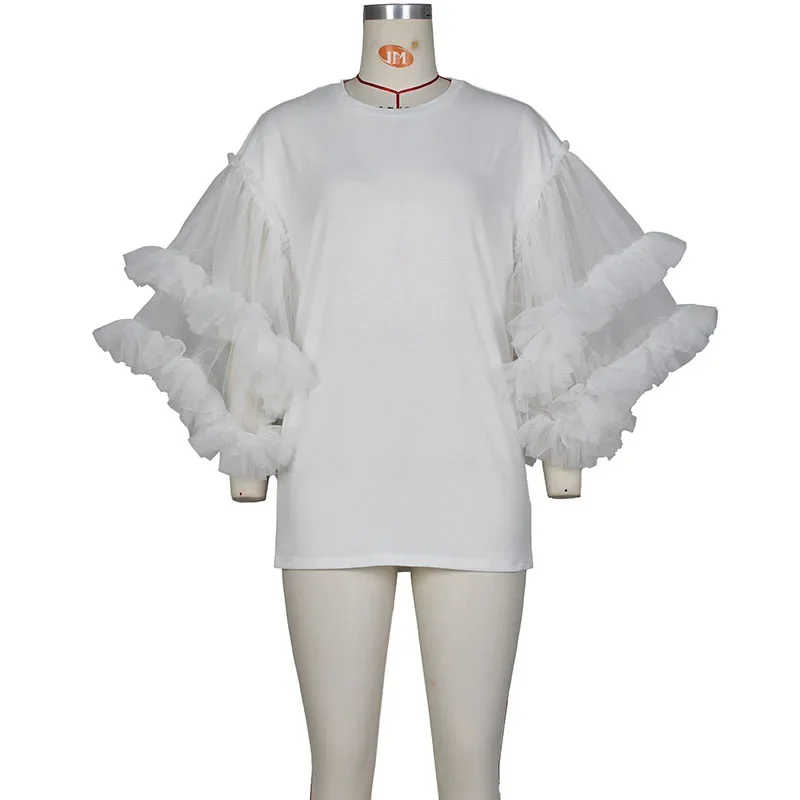 Streetwear Casual T-Shirt Jurk Vrouwen Zomer Mesh Vlinder Mouw O-hals Koreaanse Mode Party Club Mini Korte Jurken Vakantie