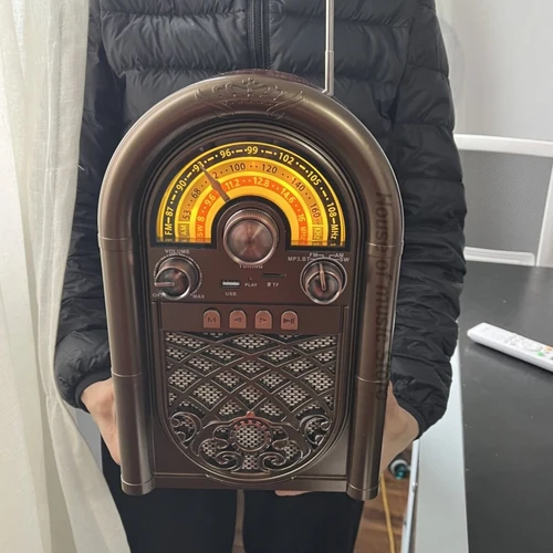 R-1950BT 탑 셀러 빅 사이즈 FM AM SW 멀티 밴드 레트로 빈티지 라디오 지지대, TF 카드, USB 입력 재생, 블루투스 스피커 포함