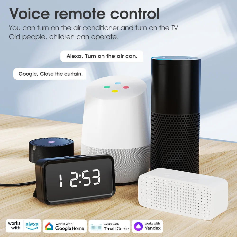 Control remoto inteligente RF433 para TV, dispositivo con WiFi, IR, tipo C, Universal, Smart Life, DVD, AUD, a través de Alexa, Google Home, Yandex,