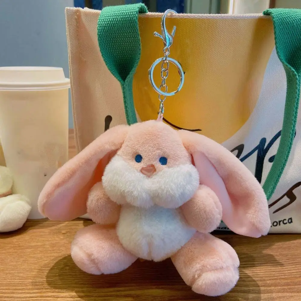 Large Children Bag Pendant Animal Plush Car Key Key Rings Key Chains Rabbit Cartoon Keychains Korean Keyrings
