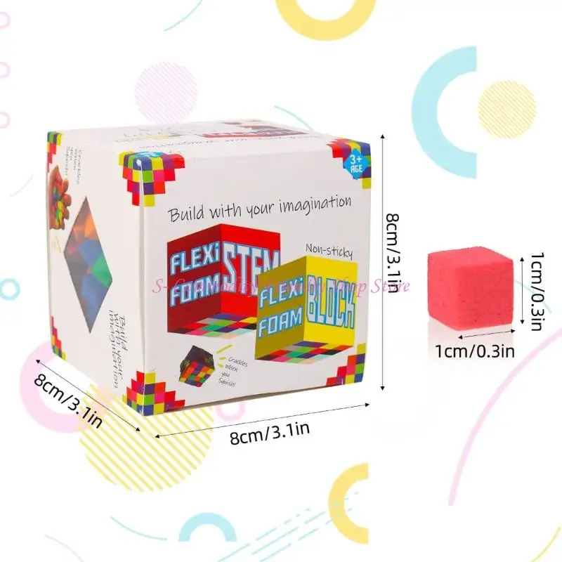 85ae 0,4 inch Bọt Cubes Đồ chơi STEM có thể xếp chồng lên nhau cho trẻ