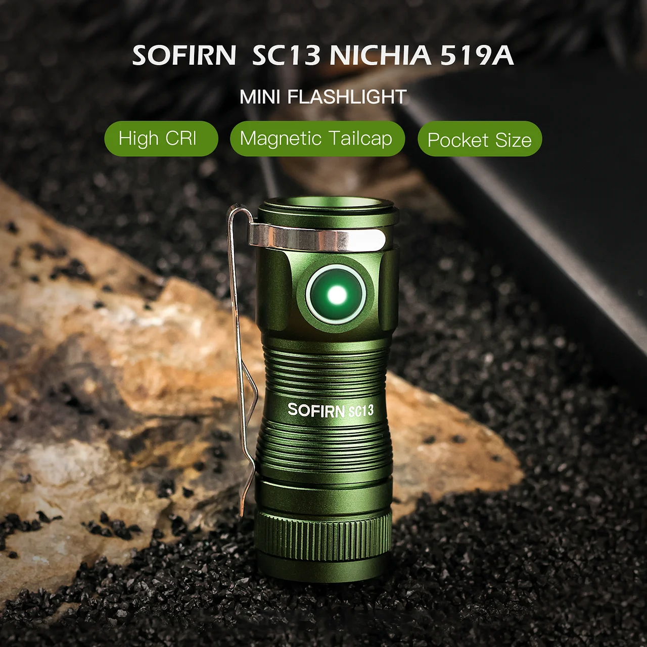 SOFIRN Mini SC13 EDC Key Light SST40 Lamp 1300lm Output 18350 Battery Rechargeable Tactical Flashlight 6000K White With Magnetic