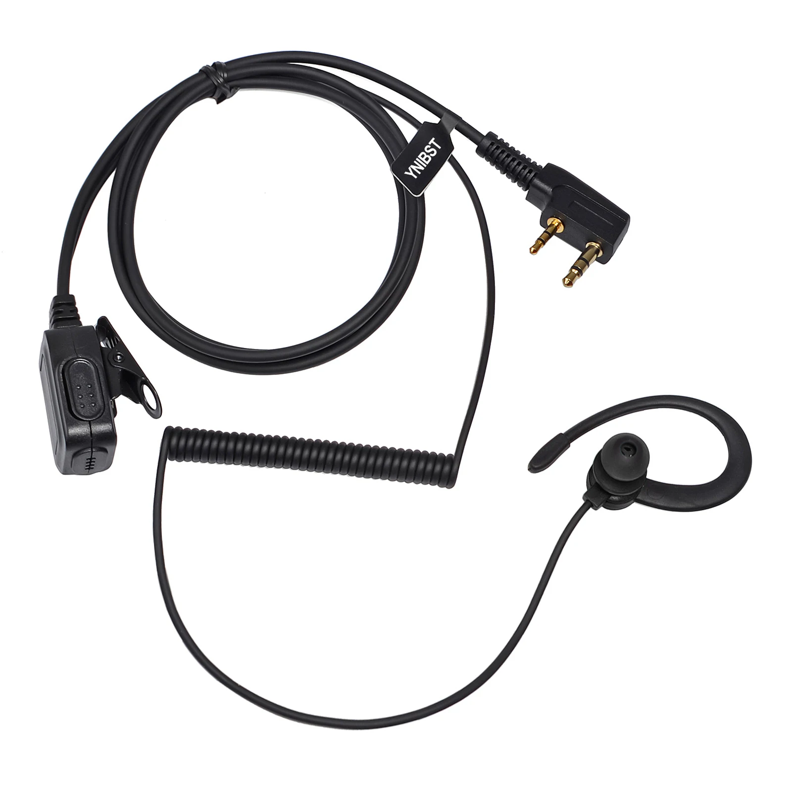 Walkie Talkie Earpiece G-Shape Headset Compatible with Baofeng UV-5R BF-888S UV-82 Kenwood 2 Way Radio, Inline PTT Mic Headset