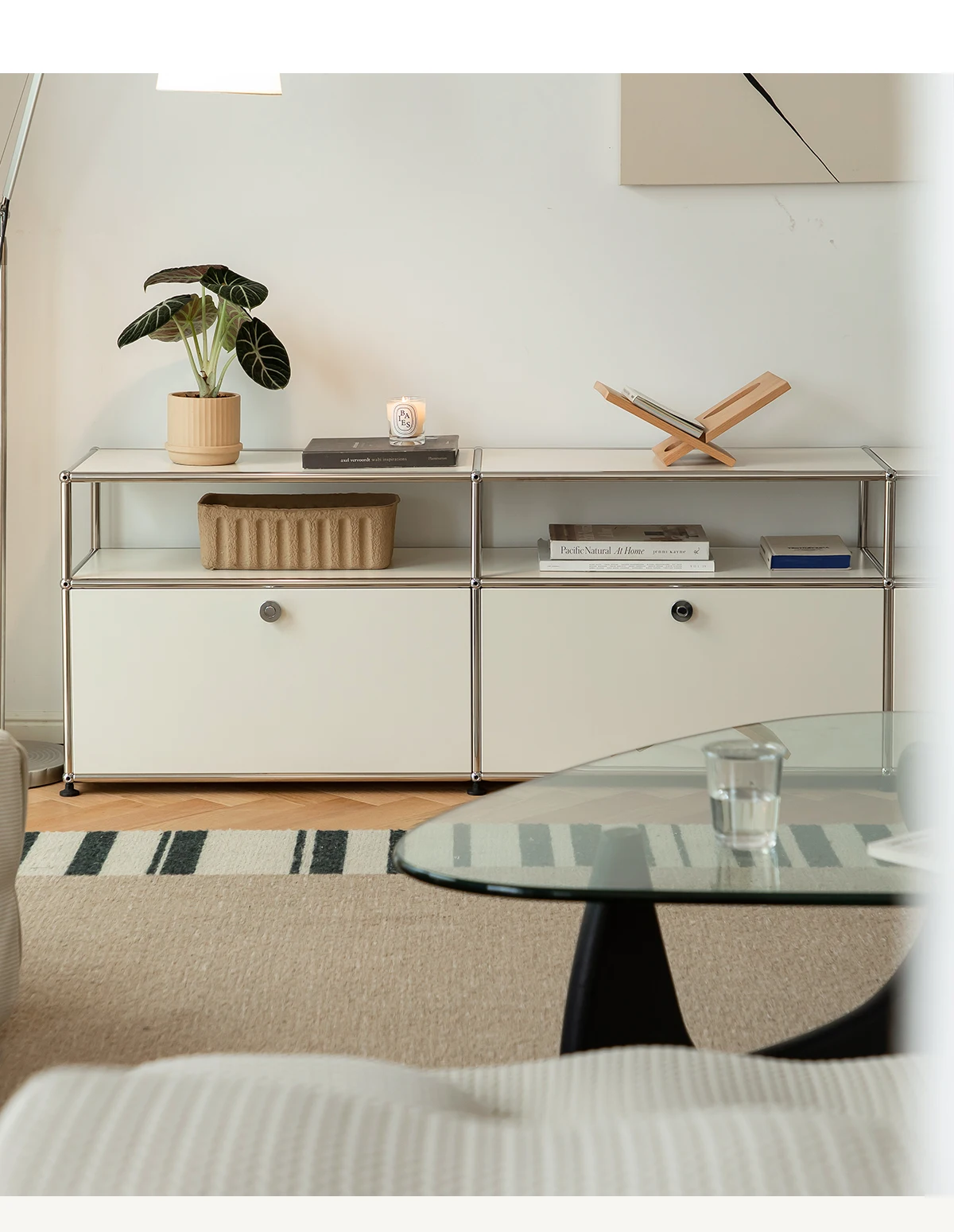 Modern Stainless Steel Storage Multi-Functional Movable Modular Living Room Organization Solution for Dining Large Capacity